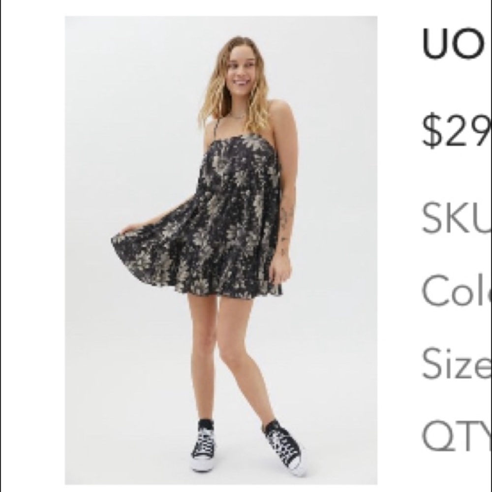 Urban Outfitters Black Floral Dress M